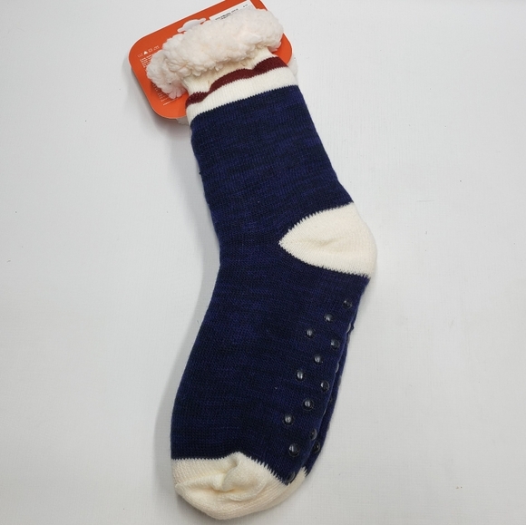 New Kodiak Home Sock Non Slip Blue White One Size Warm Cozy - Picture 4 of 8